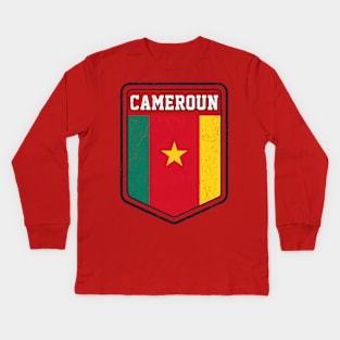 Cameroun // Vintage Look Flag Design Kids Long Sleeve T-Shirt